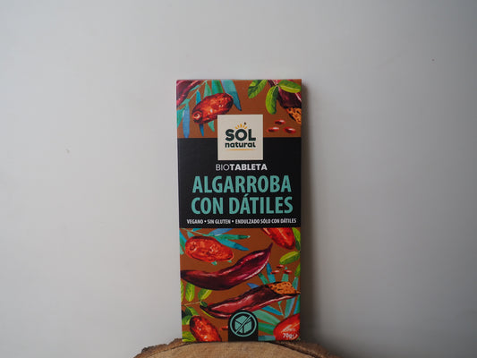 Chocolate Vegano Sin Gluten Algarroba con Dátiles