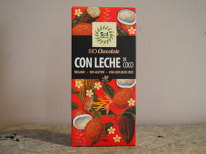 Chocolate con Leche de Coco Vegano Sin Gluten Bio